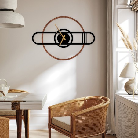 Round wooden wall clock