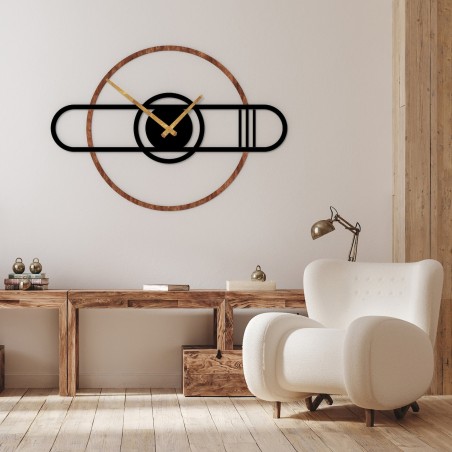 Round wooden wall clock