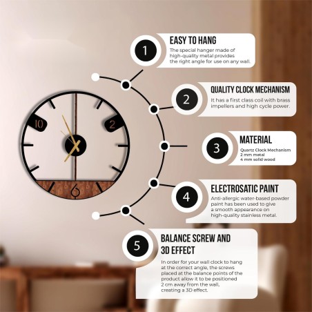 Modern wooden digital wall clock