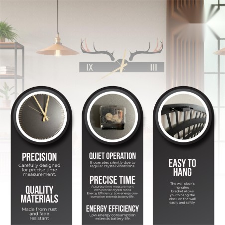 Antler Farmhouse Wall Clock