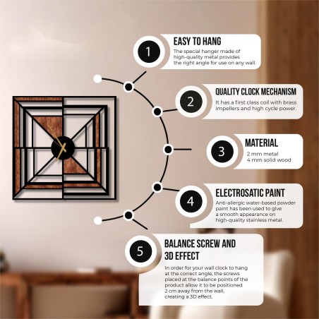 Simple wooden wall clock