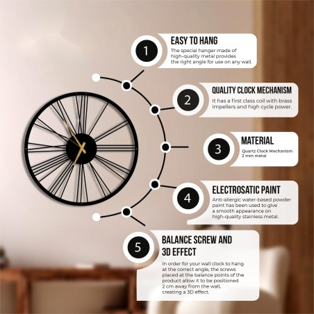 Oversized wall clock with numbers