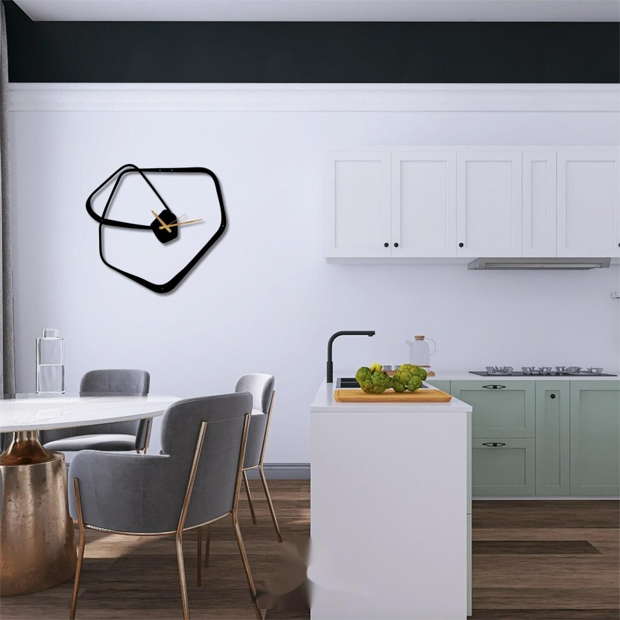 Metal black wall clock