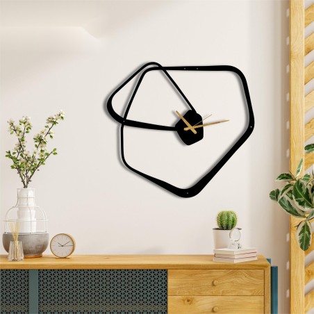 Metal black wall clock